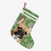Aangepaste Pet Dog | Fawn French Bulldog Gift Kleine Kerstsok (Voorkant (Hangend))