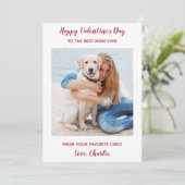 Aangepaste Pet Dog Foto Best Mam Ever Valentijnsda Feestdagenkaart (Staand voorkant)