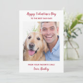 Aangepaste Pet Dog Foto Beste pap ooit Valentijnsd Feestdagenkaart (Staand voorkant)
