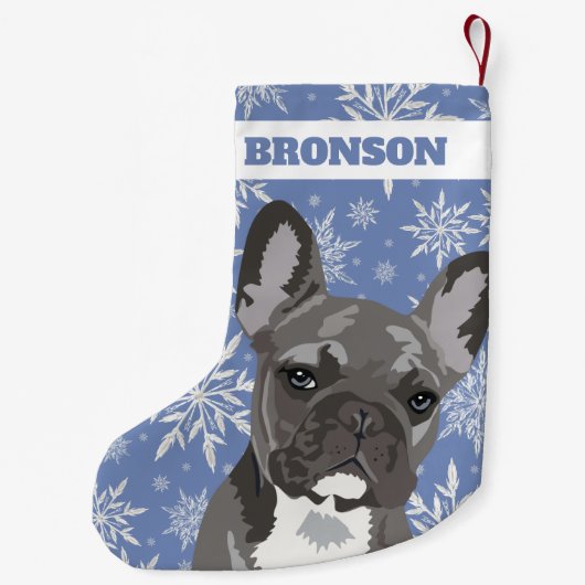 Aangepaste Pet Dog | Franse Bulldog Gift Kleine Kerstsok (Achterkant)