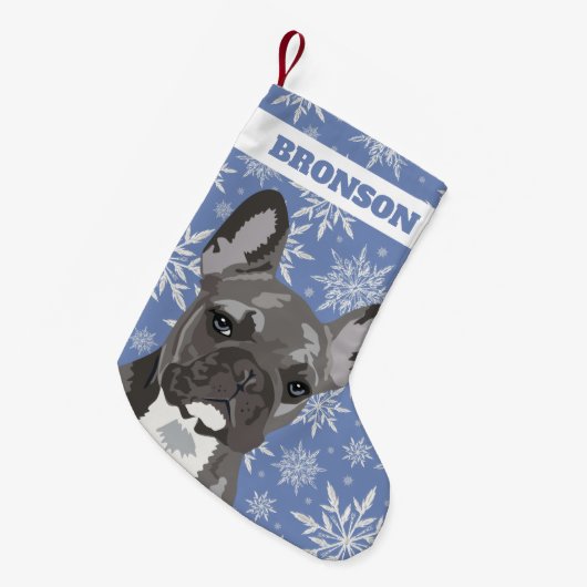 Aangepaste Pet Dog | Franse Bulldog Gift Kleine Kerstsok (Voorkant (Hangend))