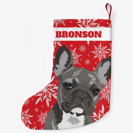 Aangepaste Pet Dog | Franse Bulldog Gift Kleine Kerstsok (Achterkant)