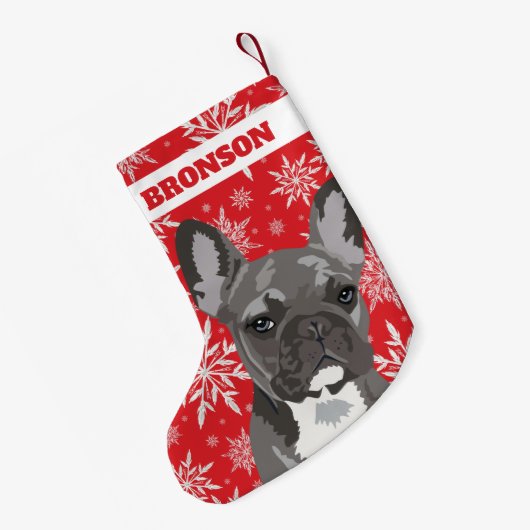 Aangepaste Pet Dog | Franse Bulldog Gift Kleine Kerstsok (Achterkant (Hangend))