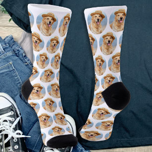 Aangepaste Pet Dog Photo Collage Cute Pattern-bema Sokken
