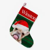 Aangepaste Pet Dog Photo Holiday Persoonlijke Fren Kleine Kerstsok (Voorkant (Hangend))