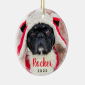 Aangepaste Pet Dog Puppy Holiday Keramisch Ornament (Rechts)