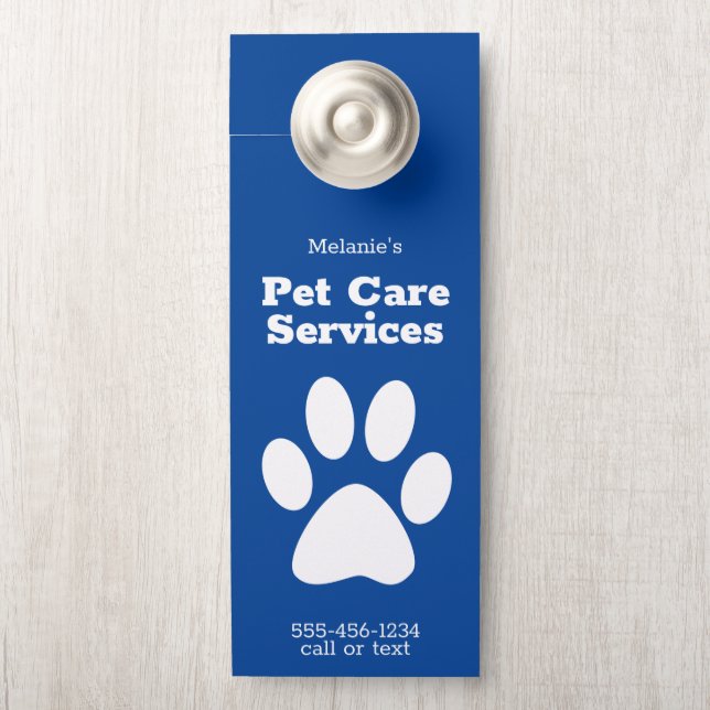 Aangepaste Pet Dog Walking Sitting Service Deurwoe Deurhanger (Op knop)