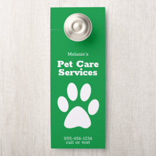 Aangepaste Pet Dog Walking Sitting Service Deurwoe Deurhanger