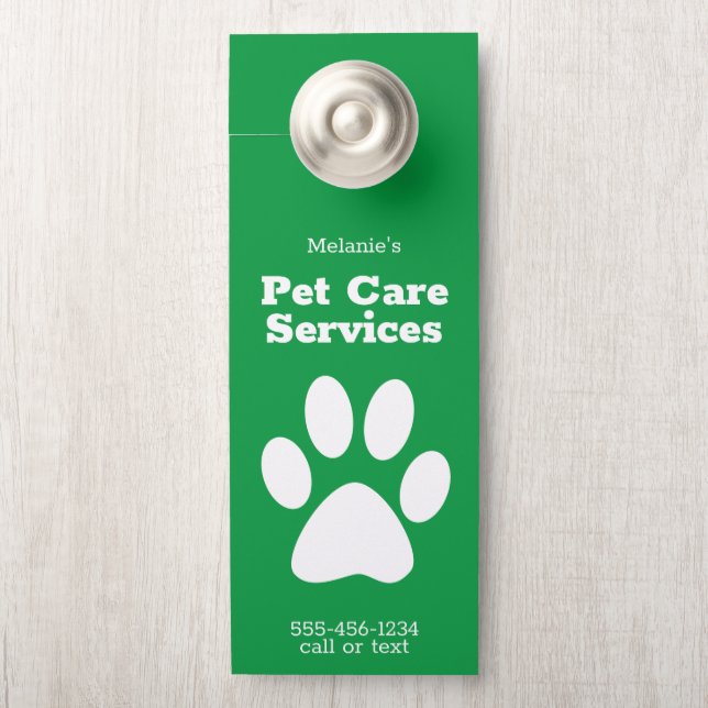 Aangepaste Pet Dog Walking Sitting Service Deurwoe Deurhanger (Op knop)