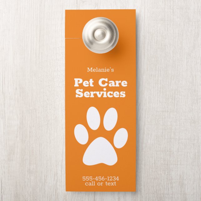 Aangepaste Pet Dog Walking Sitting Service Deurwoe Deurhanger (Op knop)