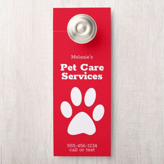 Aangepaste Pet Dog Walking Sitting Service Deurwoe Deurhanger (Op knop)