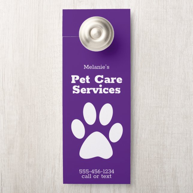 Aangepaste Pet Dog Walking Sitting Service Deurwoe Deurhanger (Op knop)