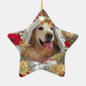 Aangepaste PET-FOTO-HERDENKING Kerstkrans Keramisch Ornament (Voorkant)