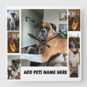 Aangepaste PET-FOTO met trendy bubbeltypografie Vierkante Klok (Voorkant)