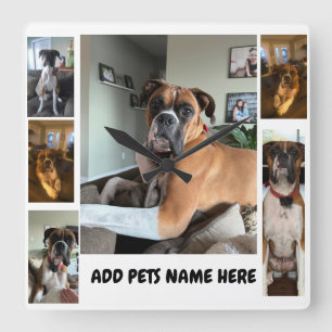 Aangepaste PET-FOTO met trendy bubbeltypografie Vierkante Klok