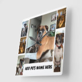 Aangepaste PET-FOTO met trendy bubbeltypografie Vierkante Klok (Hoek)