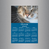 Aangepaste Pet Fotonaam 2025 Kalender Blauwe Magne