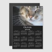 Aangepaste Pet Fotonaam 2026 Kalender Zwarte Magne (Voorkant / Achterkant)