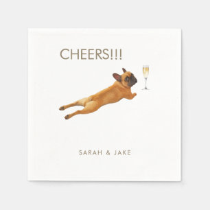 Aangepaste Pet Franse Bulldog Wedding Cocktail Servet