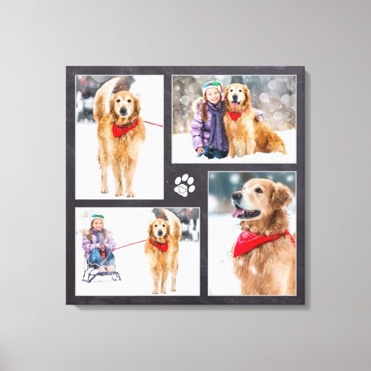 Aangepaste Pet Lover Paw Print Dog Photo Collage (Voorkant)