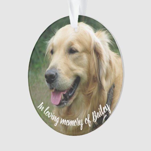 Aangepaste pet memorial foto aandenken | liefdevol ornament (voorkant)