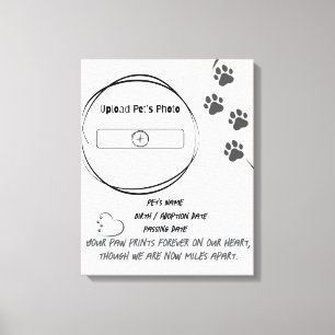 Aangepaste Pet Memorial Foto & Naam Canvas Print