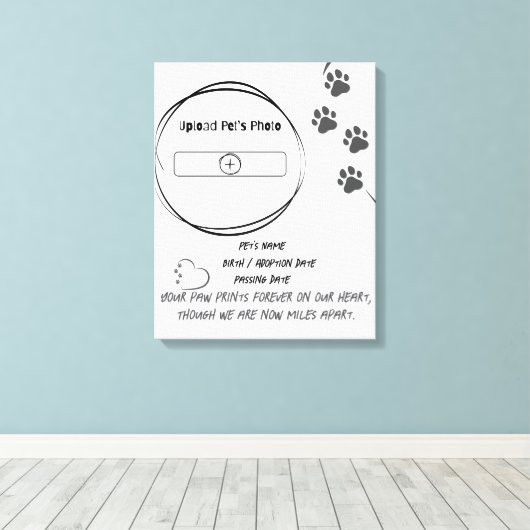 Aangepaste Pet Memorial Foto & Naam Canvas Print (Insitu (Houten vloer))
