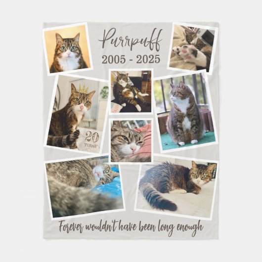 Aangepaste Pet Memorial Foto & Quote Fleece Deken (Voorkant)