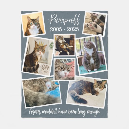 Aangepaste Pet Memorial Foto & Quote Fleece Deken (Voorkant)