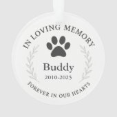 Aangepaste Pet Memorial Ornament Keepsake (achterkant)