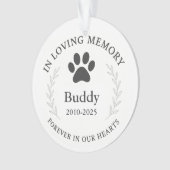 Aangepaste Pet Memorial Ornament Keepsake (voorkant)