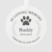 Aangepaste Pet Memorial Ornament Keepsake (voorkant)