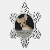 Aangepaste Pet Memorial Pewter Snowflake Ornament (Rechts)