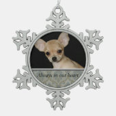 Aangepaste Pet Memorial Pewter Snowflake Ornament (Voorkant)