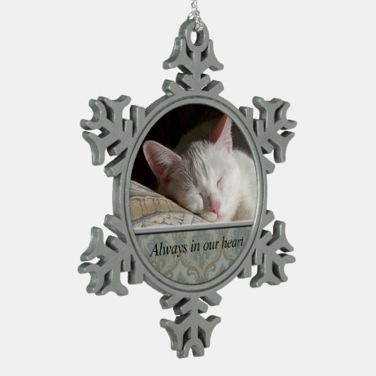 Aangepaste Pet Memorial Pewter Snowflake Ornament (Links)