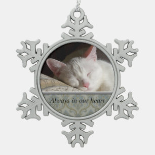 Aangepaste Pet Memorial Pewter Snowflake Ornament
