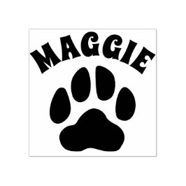 Aangepaste Pet Name met Dog Paw Print gepersonalis Rubberstempel