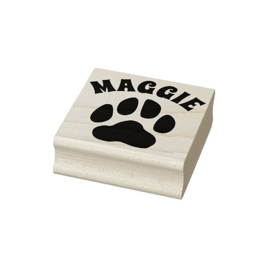 Aangepaste Pet Name met Dog Paw Print gepersonalis Rubberstempel (Stempel)