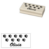 Aangepaste Pet Name Paw Prints Handtekening Rubberstempel (Gestempeld)