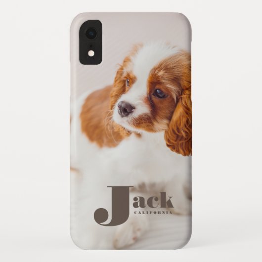 Aangepaste Pet Name Typografie en Foto Case-Mate iPhone Case (Achterkant)