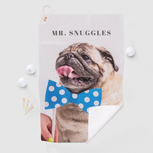Aangepaste Pet Name Typografie en Foto Golfhanddoek (Insitu)