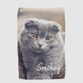Aangepaste Pet Name Typografie en Foto Golfhanddoek