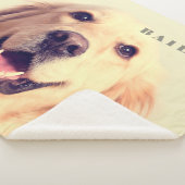 Aangepaste Pet Name Typografie en Foto Sherpa Deken (3/4)