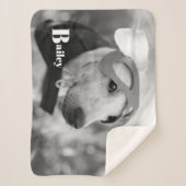 Aangepaste Pet Name Typografie en Foto Sherpa Deken (Voorkant)