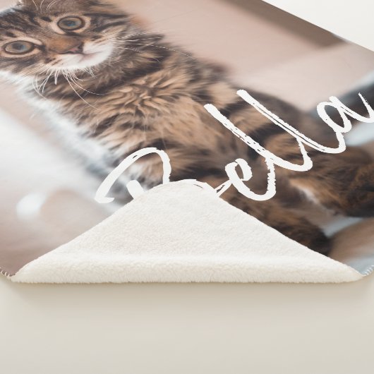 Aangepaste Pet Name Typografie en Foto Sherpa Deken (3/4)