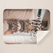 Aangepaste Pet Name Typografie en Foto Sherpa Deken (Voorkant (horizontaal))