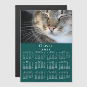 Aangepaste Pet Photo Naam 2025 Kalender Blauwgroen (Voorkant / Achterkant)