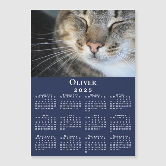 Aangepaste Pet Photo Naam 2025 Kalender Marine Mag (Voorkant)