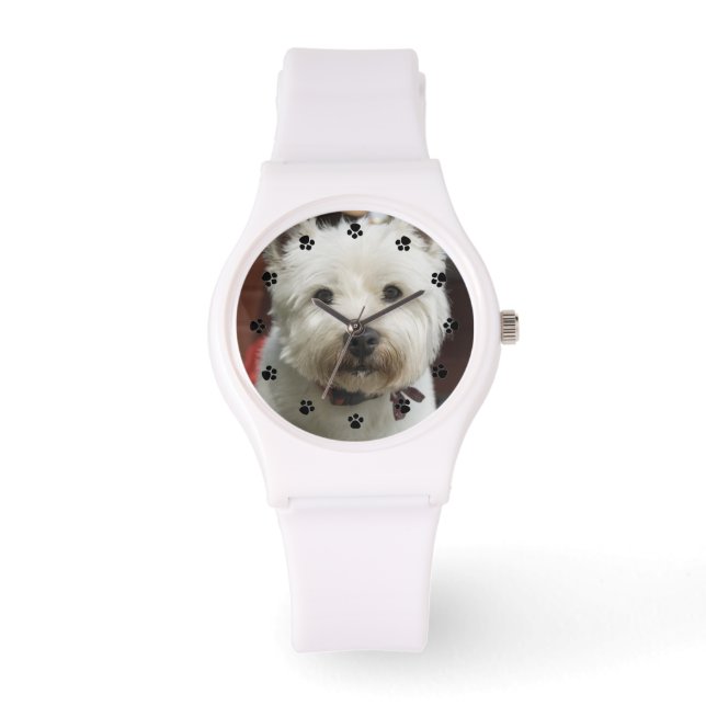 Aangepaste Pet Photo Watch Horloge (Voorkant)