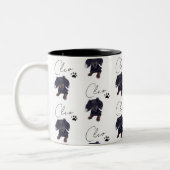 Aangepaste Pet Portrait en Script Naam Pet Lover Tweekleurige Koffiemok (Links)